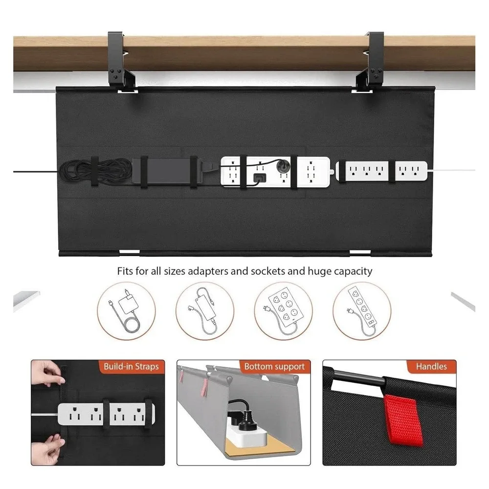 Univivi No Drill Under Desk Cable Management Tray 36